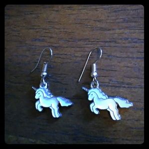 Lavender/White Unicorn Earrings